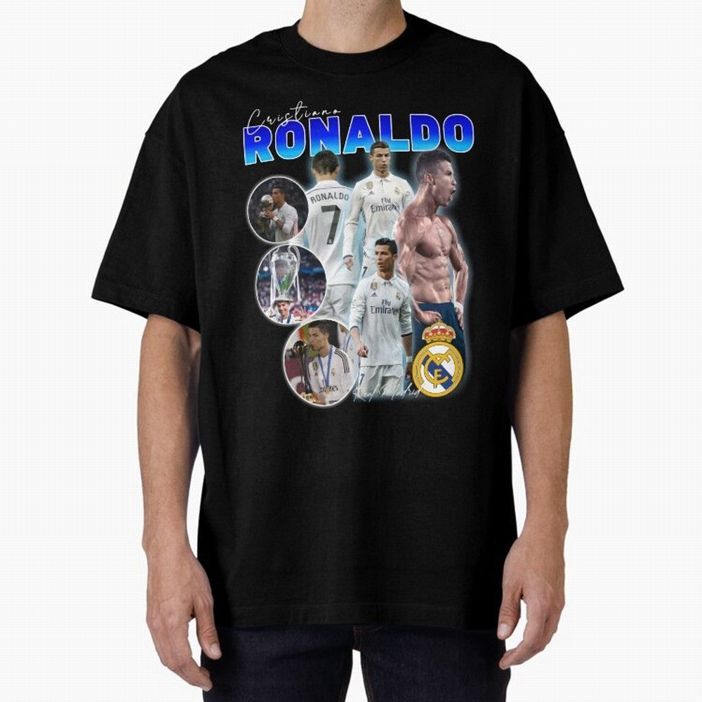 Cristiano Ronaldo Bootleg Oversized T-Shirt Celebrate Football Heritage in FIFA World Cup 2026 USA Canada Mexico Built around Messi, Netherlands Energy, Champion Mindset, Group Stage Buzz, Knockout Tension and Passionate Fan Culture; Made for