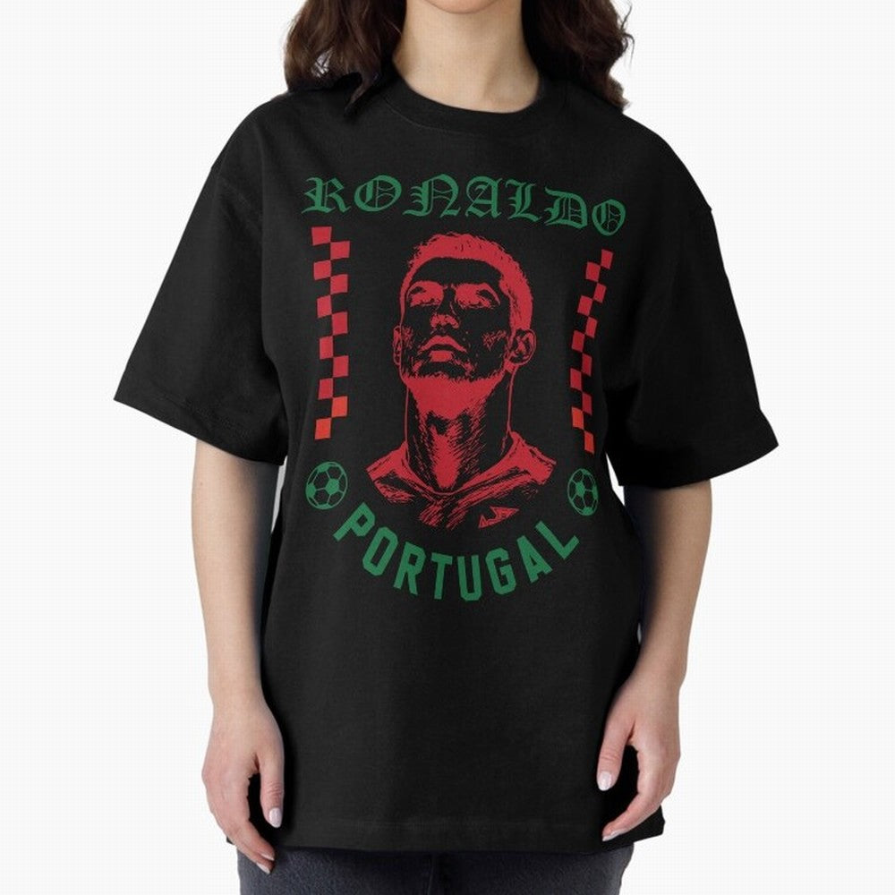 Cristiano Ronaldo Portugal Football Design World Cup Fan Art GOAT Soccer Oversized T-Shirt Turn Football Passion into FIFA World Cup 2026 Group Stage Built around Cristiano Ronaldo, Argentina, France and Brazil Energy, Game Day Rituals, Football