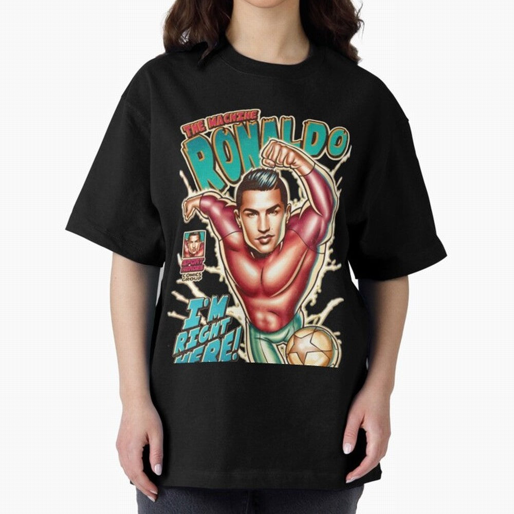 Cristiano Ronaldo The Machine Ronaldo Oversized T-Shirt Relive FIFA World Cup 2026 USA Canada Mexico Driven by CR7, Germany Energy, Goal Celebration Energy, Supporter Heritage, Football Icons and Worldwide Tournament Joy; Perfect for Supporters Who