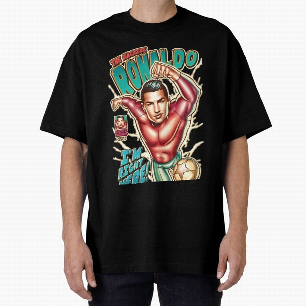 Cristiano Ronaldo The Machine Ronaldo Oversized T-Shirt Relive FIFA World Cup 2026 USA Canada Mexico Driven by CR7, Germany Energy, Goal Celebration Energy, Supporter Heritage, Football Icons and Worldwide Tournament Joy; Perfect for Supporters Who