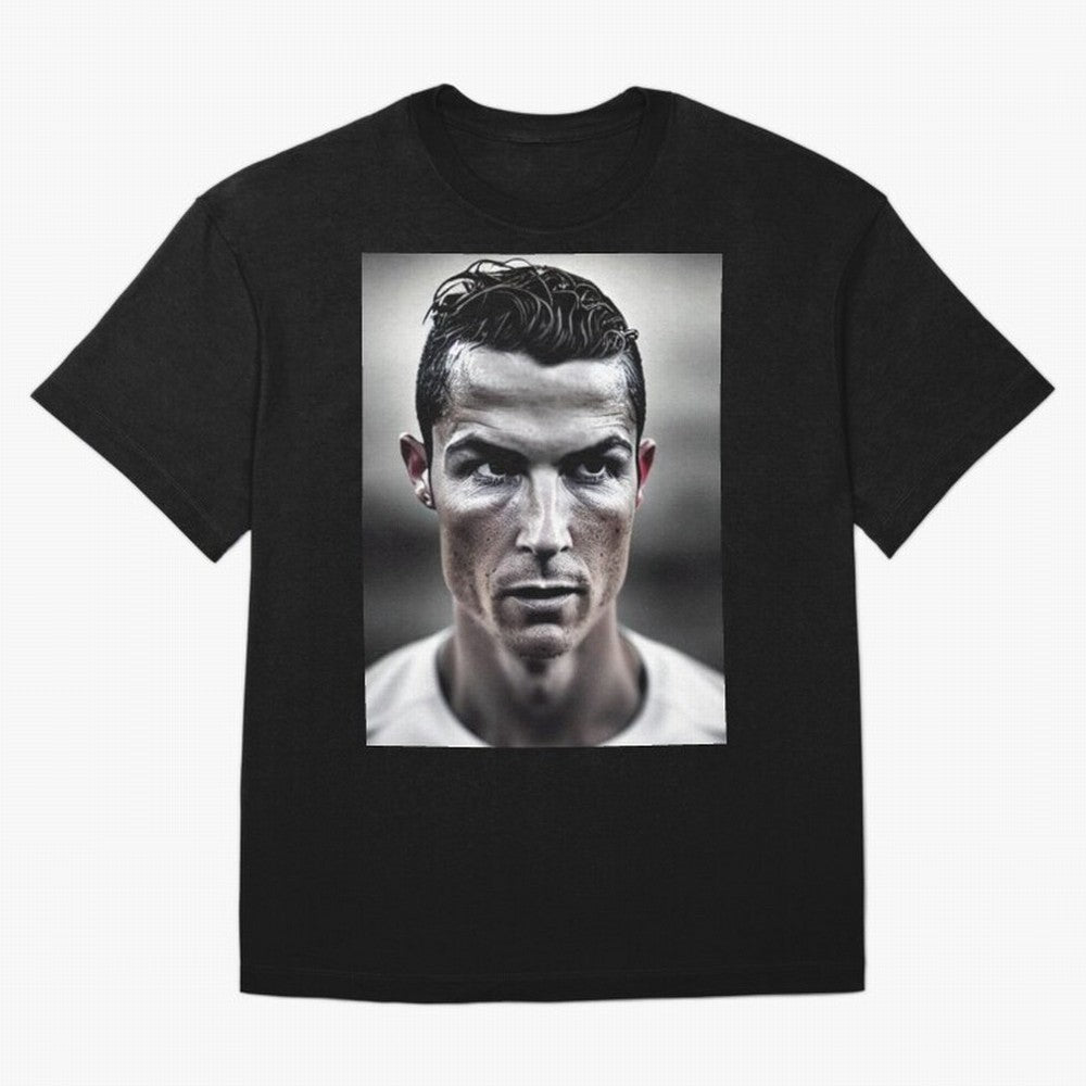 Cristiano Ronaldo Portrait Oversized T-Shirt Join the Global Buzz around FIFA World Cup 2026 Connected to Mbappe, France Energy, Supporter Pride, Iconic Celebrations, Legendary Names and Global Match Day Energy; Ideal for Passionate Fans Who Love