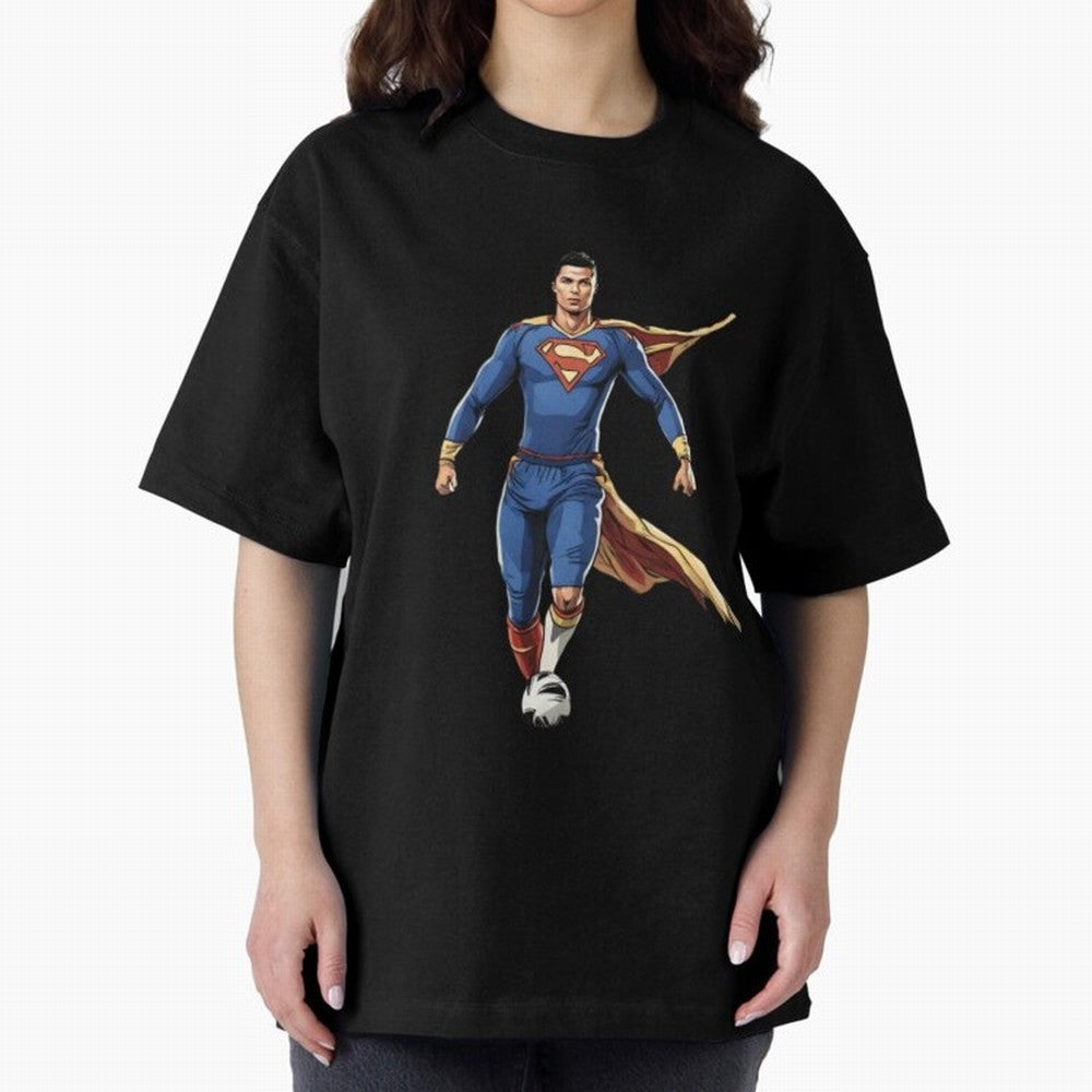 Ronaldo Superhero Oversized T-Shirt Stand Proud for FIFA World Cup 2026 Group Stage for Fans of Messi, CR7 and Mbappe and Argentina, France and Brazil, Bringing Stadium Memories, Football Loyalty, International Chants and Championship Tradition;