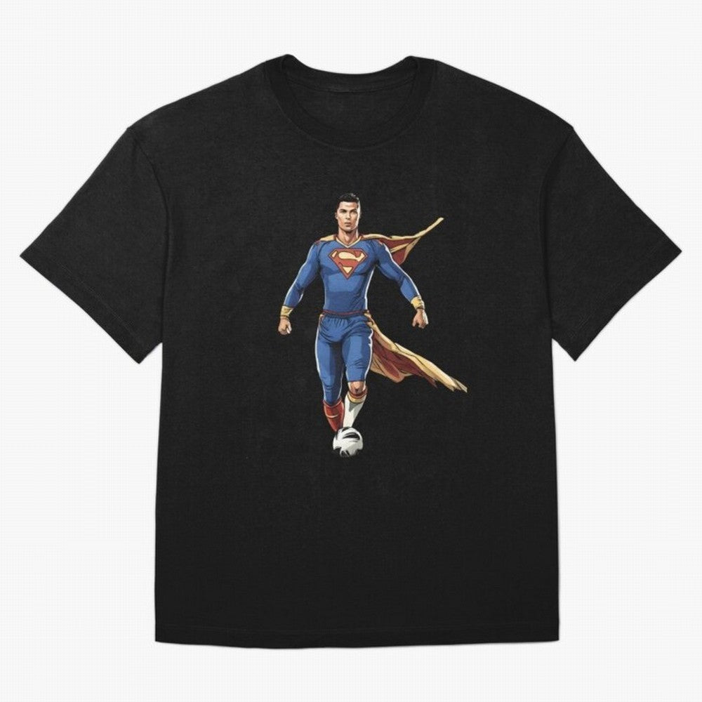 Ronaldo Superhero Oversized T-Shirt Stand Proud for FIFA World Cup 2026 Group Stage for Fans of Messi, CR7 and Mbappe and Argentina, France and Brazil, Bringing Stadium Memories, Football Loyalty, International Chants and Championship Tradition;