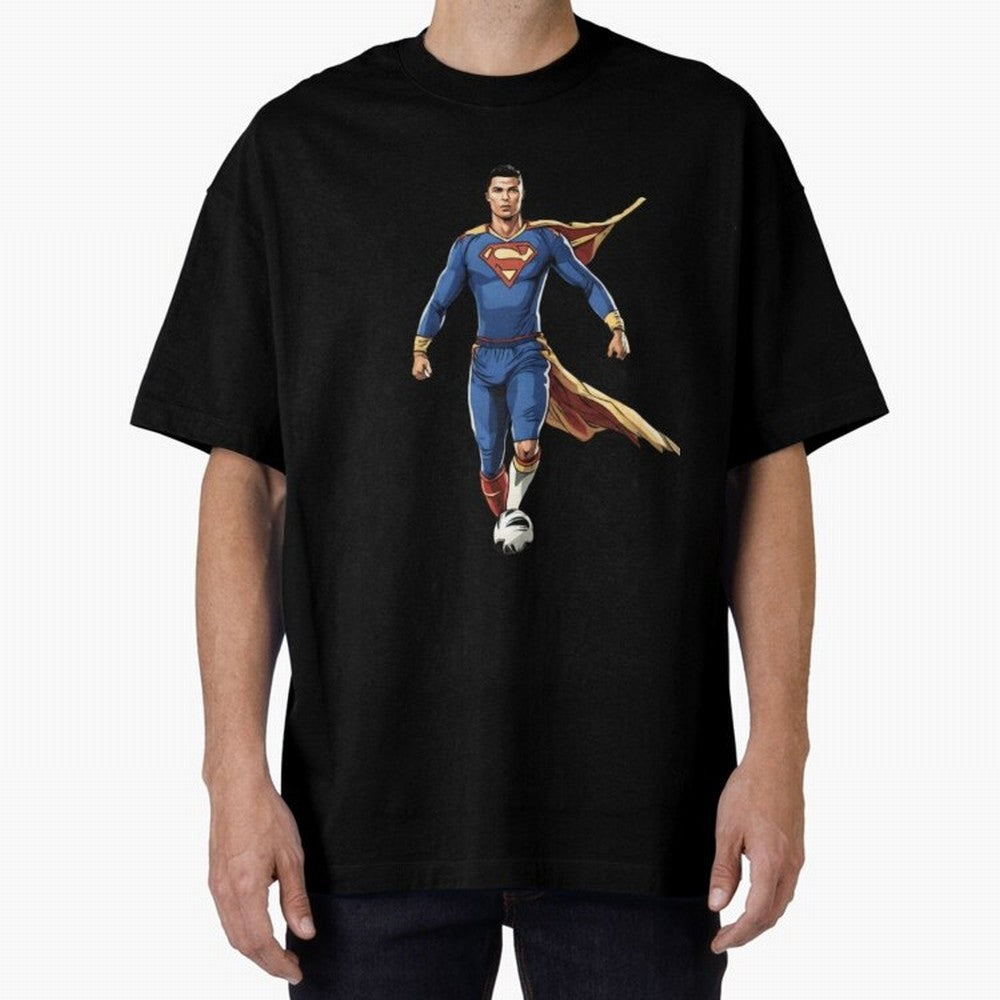 Ronaldo Superhero Oversized T-Shirt Stand Proud for FIFA World Cup 2026 Group Stage for Fans of Messi, CR7 and Mbappe and Argentina, France and Brazil, Bringing Stadium Memories, Football Loyalty, International Chants and Championship Tradition;