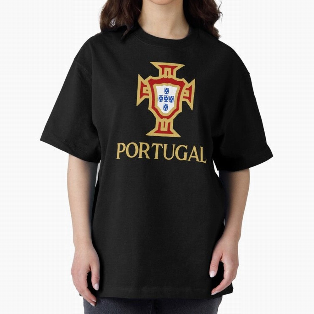 Portugal Gold Alt 3 Oversized T-Shirt Carry the Colors and Pride of Match Day Hype around FIFA World Cup 2026 USA Canada Mexico, Messi, Neymar and Mbappe, Portugal, Championship Spirit, Famous Goals, Roaring Crowds and International Football Unity;
