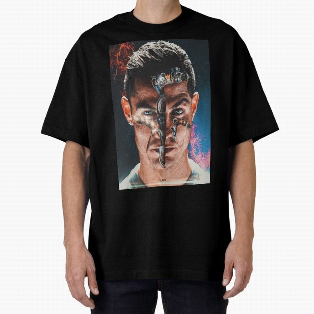 CR7 Career Titles+Ballon (x5) Oversized T-Shirt Show Love for Legendary Goals in Match Day Hype around FIFA World Cup 2026, Neymar, Haaland and Cristiano Ronaldo, Portugal, Spain and Germany, Goal Celebration Energy, Supporter Heritage, Football