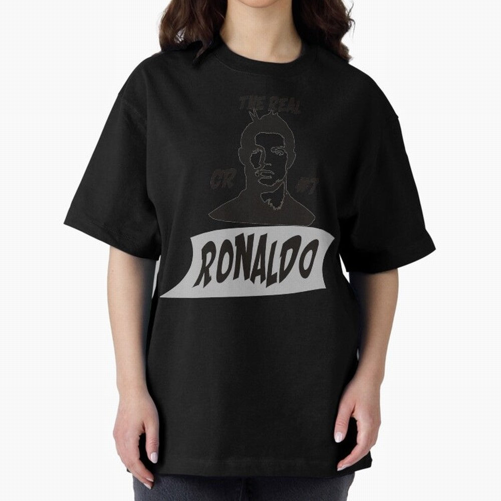 The Real Ronaldo Oversized T-Shirt Honor Champions and Dreams in FIFA World Cup 2026 for Fans of Messi and Brazil, Bringing Retro Football Energy, Iconic Rivalries, Trophy Chase Drama and Stadium Atmosphere; Made for Die Hard Supporters, Soccer