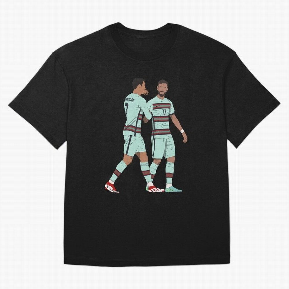 Cristiano Ronaldo & Bruno Fernandes Portugal Oversized T-Shirt Make Every Kick Count in Global Football Passion for FIFA World Cup 2026, Centered on Cristiano Ronaldo, Portugal, Spain and Germany, Football Festival Excitement, Trophy Ambitions,