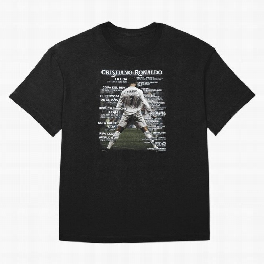 Cristiano Ronaldo Stats Oversized T-Shirt Bring Bold Fan Energy to FIFA World Cup 2026 Group Stage Spirit, Driven by Netherlands, Messi, CR7 and Mbappe, Fan Favorite Moments, National Team Passion, Big Match Drama and Soccer History; Made for Die