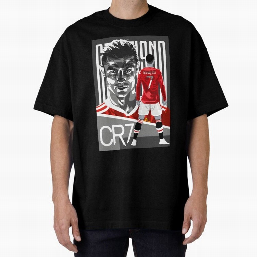 Cristiano Ronaldo In Red Oversized T-Shirt Relive the Noise and Pride of Global Football Passion for FIFA World Cup 2026, Made for CR7, England and Germany, Match Day Excitement, Supporter Culture, Golden Goals and Global Football Passion; Ideal