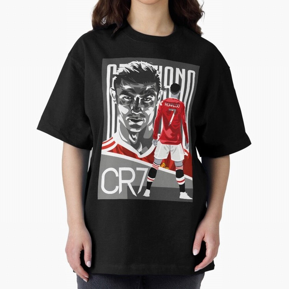 Cristiano Ronaldo In Red Oversized T-Shirt Relive the Noise and Pride of Global Football Passion for FIFA World Cup 2026, Made for CR7, England and Germany, Match Day Excitement, Supporter Culture, Golden Goals and Global Football Passion; Ideal