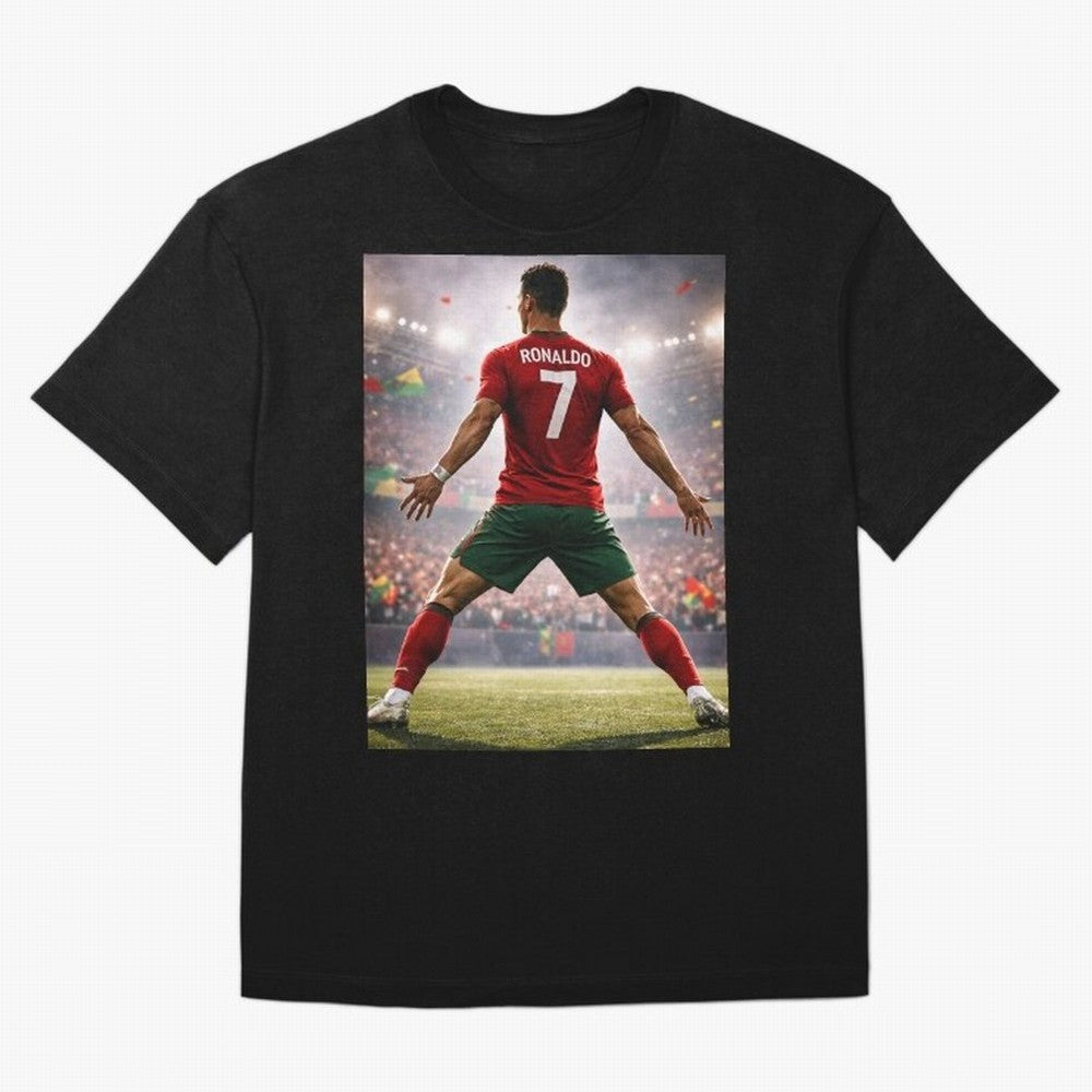 Cristiano Ronaldo Portuguese Legend Number Seven SIUUU Oversized T-Shirt Celebrate Global Football Passion for FIFA World Cup 2026 Group Stage, Capturing CR7 and Messi, England, Supporter Pride, Iconic Celebrations, Legendary Names and Global Match