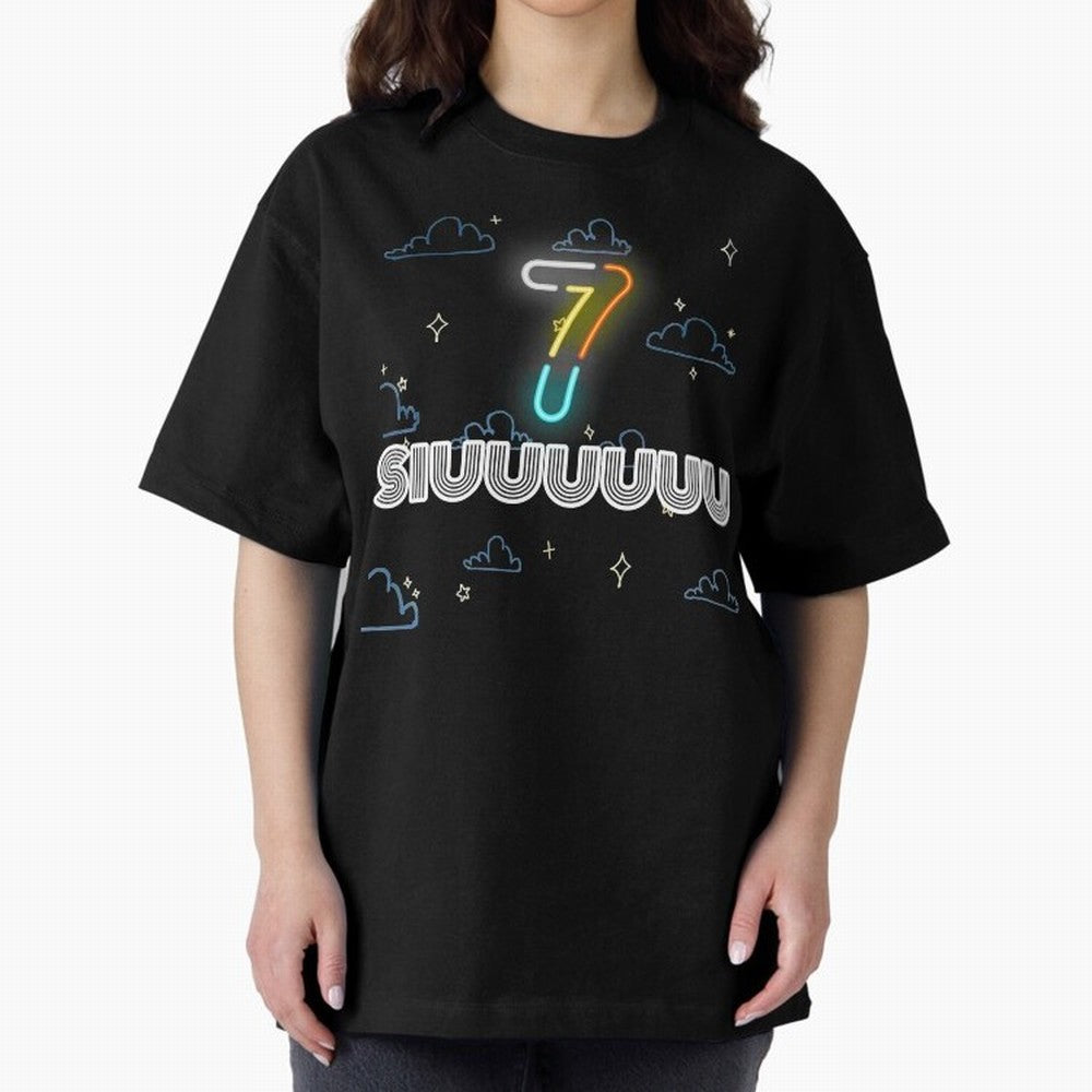 Siuuuuuu 7 CR7 goal funny Oversized T-Shirt Cheer through Every Moment of FIFA World Cup 2026 Group Stage for Fans of Neymar and England and Germany, Bringing Game Day Rituals, Football Legends, Country Pride and the Road to the Final; Great for