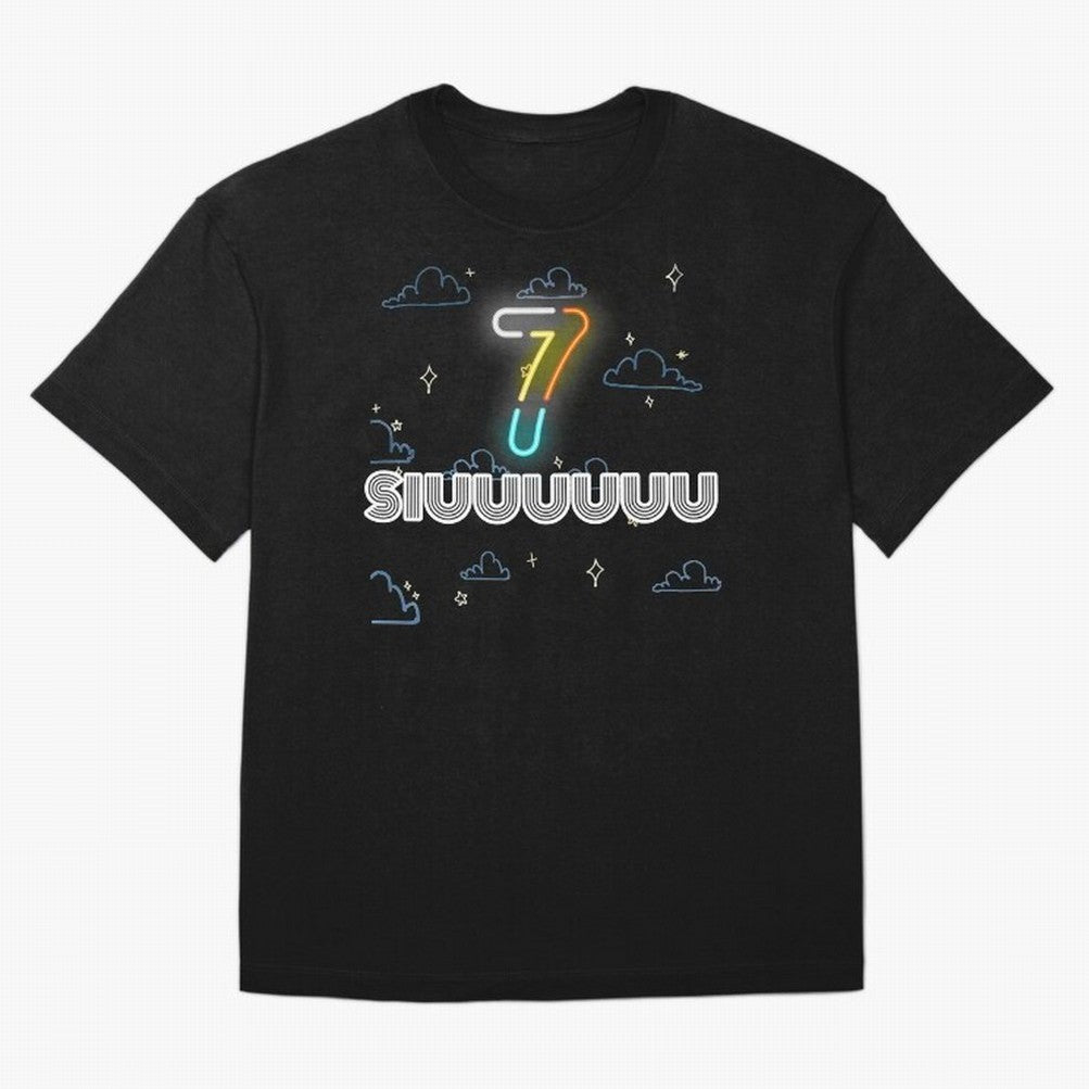 Siuuuuuu 7 CR7 goal funny Oversized T-Shirt Cheer through Every Moment of FIFA World Cup 2026 Group Stage for Fans of Neymar and England and Germany, Bringing Game Day Rituals, Football Legends, Country Pride and the Road to the Final; Great for