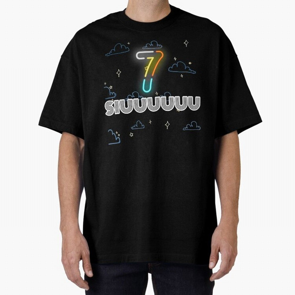 Siuuuuuu 7 CR7 goal funny Oversized T-Shirt Cheer through Every Moment of FIFA World Cup 2026 Group Stage for Fans of Neymar and England and Germany, Bringing Game Day Rituals, Football Legends, Country Pride and the Road to the Final; Great for