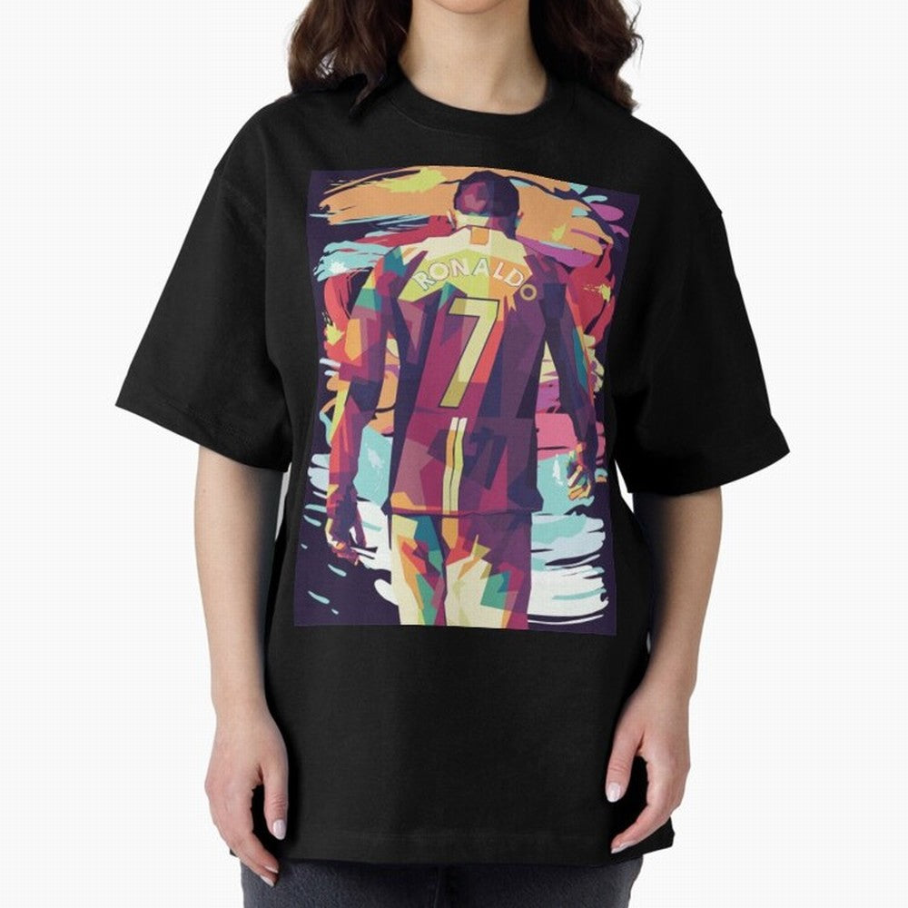 Cristiano Ronaldo Manchester United Cristiano Ronaldo Oversized T-Shirt Celebrate Soccer Greatness during Match Day Hype around FIFA World Cup 2026 Group Stage, Messi and Cristiano Ronaldo, Brazil, Portugal and Argentina, Retro Football Energy,