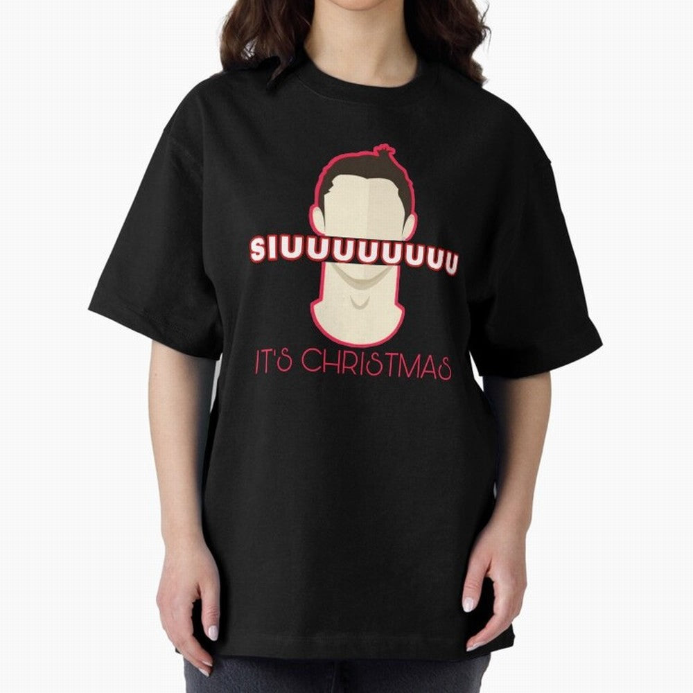 Siuuu it¡¯s Christmas CR7 funnu Oversized T-Shirt Celebrate Fan Favorites in FIFA World Cup 2026 for Fans of Messi, CR7 and Mbappe and France and Portugal, Bringing Football Passion, Legendary Performances, Festival Vibes and Supporter Community;