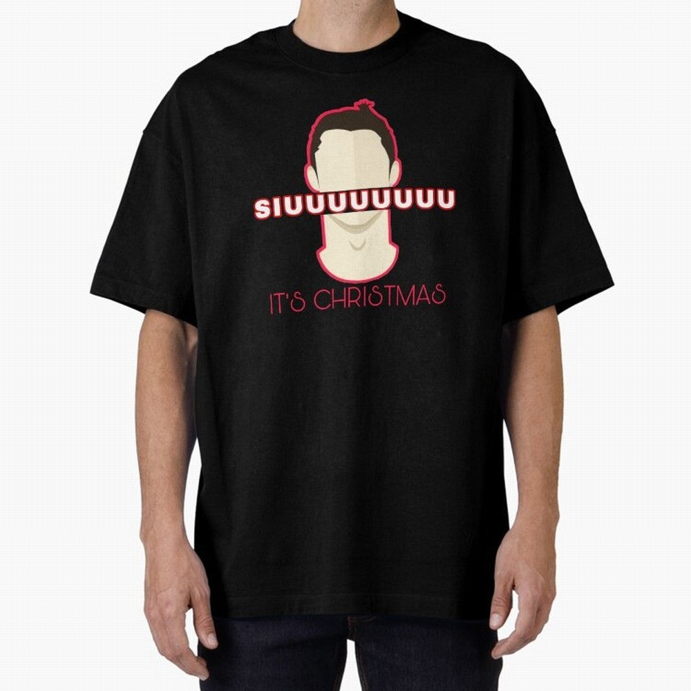 Siuuu it¡¯s Christmas CR7 funnu Oversized T-Shirt Celebrate Fan Favorites in FIFA World Cup 2026 for Fans of Messi, CR7 and Mbappe and France and Portugal, Bringing Football Passion, Legendary Performances, Festival Vibes and Supporter Community;