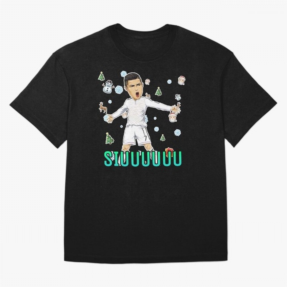 Siuuu christmas CR7 Oversized T-Shirt Join Global Football Passion for FIFA World Cup 2026, Capturing Neymar, Argentina, Vintage Soccer Flavor, Modern Football Stars, National Flags and Final Night Emotion; Ideal for Passionate Fans Who Love