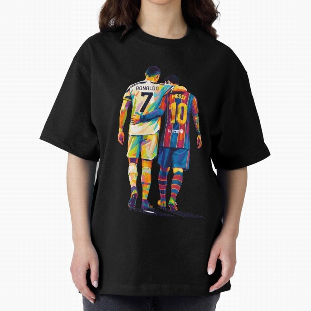 Cristiano Ronaldo & Messi Oversized T-Shirt Turn Up for FIFA World Cup 2026 USA Canada Mexico Featuring Cristiano Ronaldo, France and Portugal Energy, Supporter Pride, Iconic Celebrations, Legendary Names and Global Match Day Energy; Perfect for