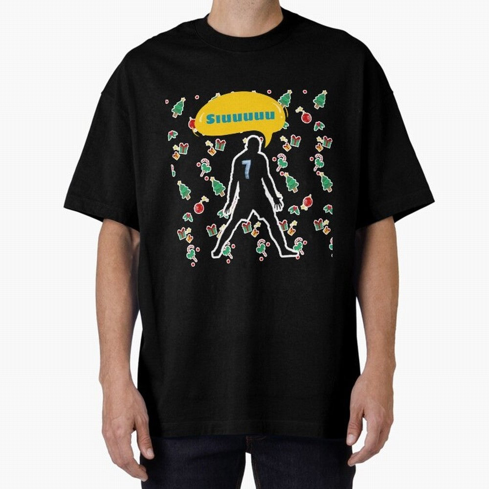 Siuuu christmas CR7 Oversized T-Shirt Carry FIFA World Cup 2026 Filled with Cristiano Ronaldo, Portugal, Spain and Germany Energy, Soccer Culture, Superstar Moments, National Team Dreams and Competitive Fire; Great for Watch Parties, Sports Bars,