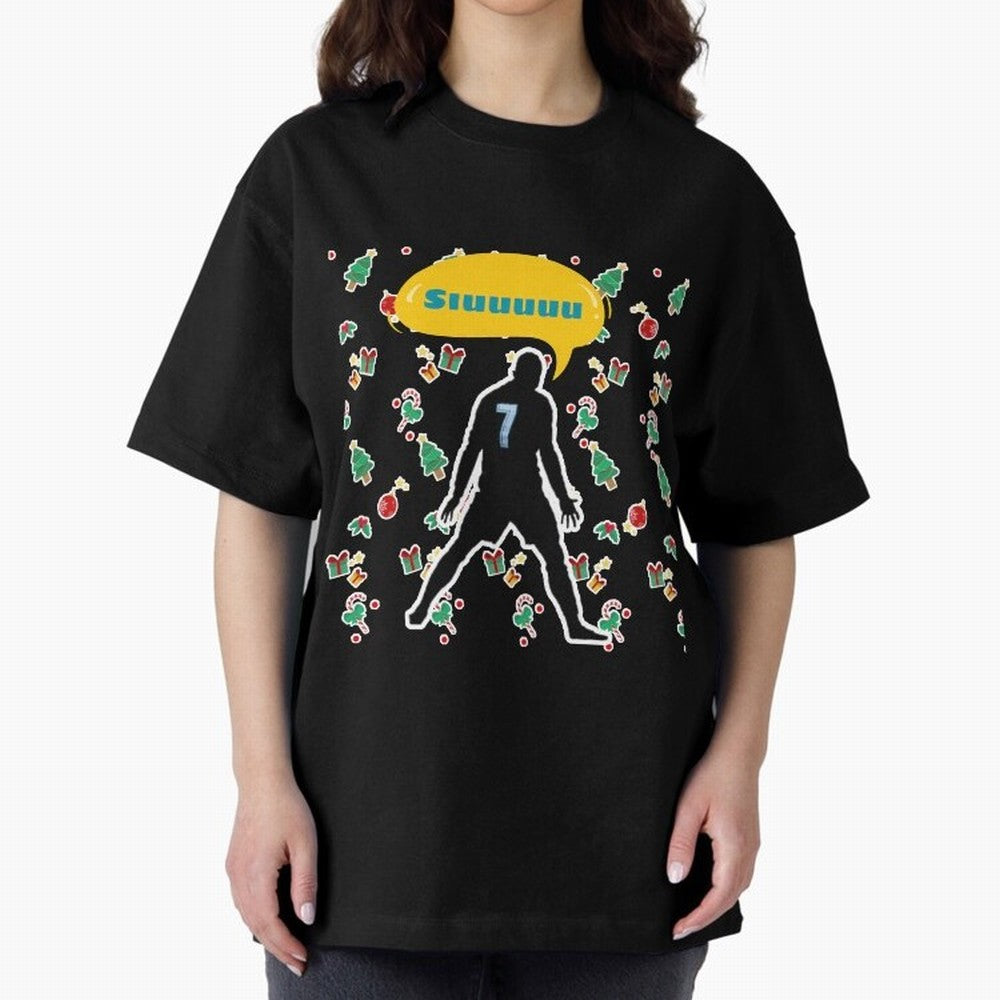 Siuuu christmas CR7 Oversized T-Shirt Carry FIFA World Cup 2026 Filled with Cristiano Ronaldo, Portugal, Spain and Germany Energy, Soccer Culture, Superstar Moments, National Team Dreams and Competitive Fire; Great for Watch Parties, Sports Bars,