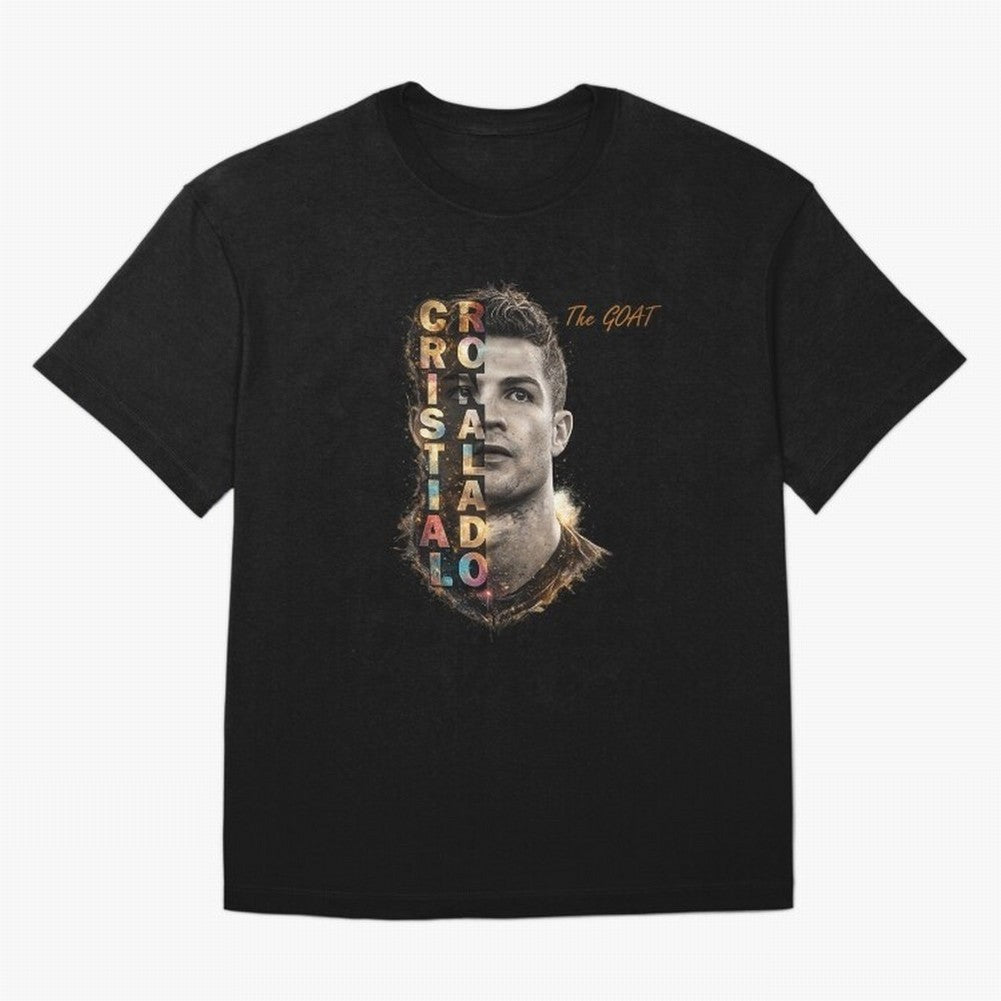 Cristiano Ronaldo Multicolor GOAT Oversized T-Shirt Treasure Match Day Hype around FIFA World Cup 2026 Group Stage, Messi, Brazil, Tournament Hype, Historic Matchups, Family Viewing Parties and Global Sports Pride; Made for Die Hard Supporters,