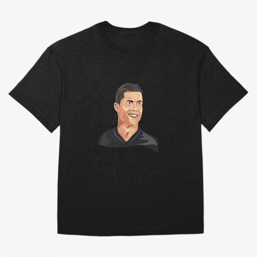 Cristiano Ronaldo Vector Art Graphics Design Oversized T-Shirt Embrace FIFA World Cup 2026 Group Stage for Fans of Neymar and Portugal, Spain and Germany, Bringing Goal Celebration Energy, Supporter Heritage, Football Icons and Worldwide Tournament