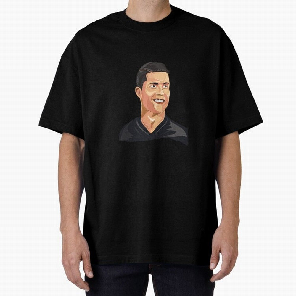 Cristiano Ronaldo Vector Art Graphics Design Oversized T-Shirt Embrace FIFA World Cup 2026 Group Stage for Fans of Neymar and Portugal, Spain and Germany, Bringing Goal Celebration Energy, Supporter Heritage, Football Icons and Worldwide Tournament