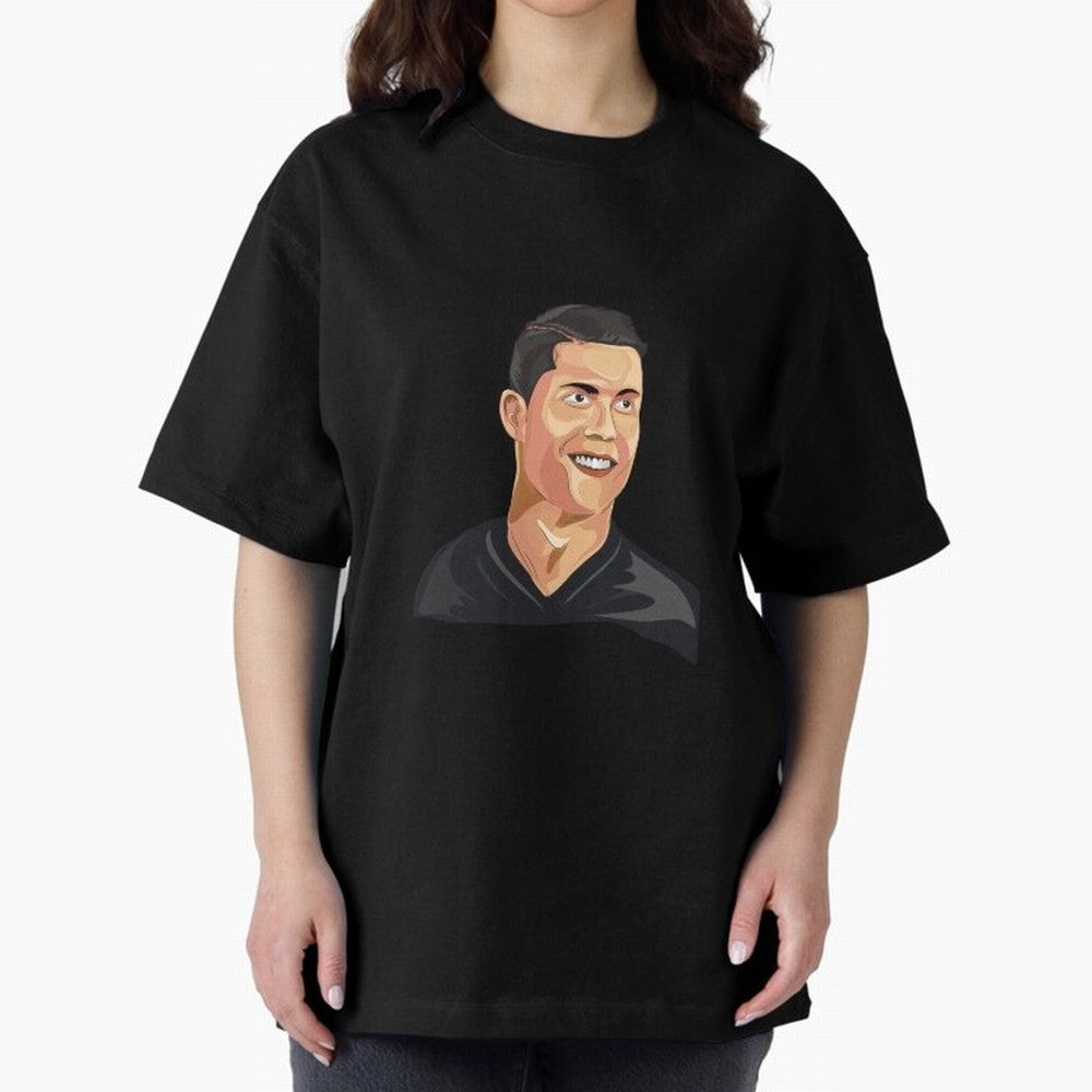 Cristiano Ronaldo Vector Art Graphics Design Oversized T-Shirt Embrace FIFA World Cup 2026 Group Stage for Fans of Neymar and Portugal, Spain and Germany, Bringing Goal Celebration Energy, Supporter Heritage, Football Icons and Worldwide Tournament
