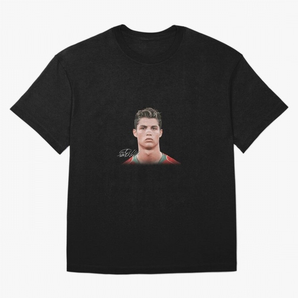Cristiano Ronaldo Big Face Young Ronaldo Oversized T-Shirt Fuel FIFA World Cup 2026 for Fans of Neymar and Spain and Netherlands, Bringing Stadium Chants, National Pride, Trophy Dreams and Unforgettable Football Memories; Perfect for Fans,