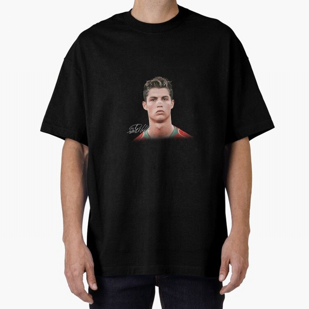 Cristiano Ronaldo Big Face Young Ronaldo Oversized T-Shirt Fuel FIFA World Cup 2026 for Fans of Neymar and Spain and Netherlands, Bringing Stadium Chants, National Pride, Trophy Dreams and Unforgettable Football Memories; Perfect for Fans,