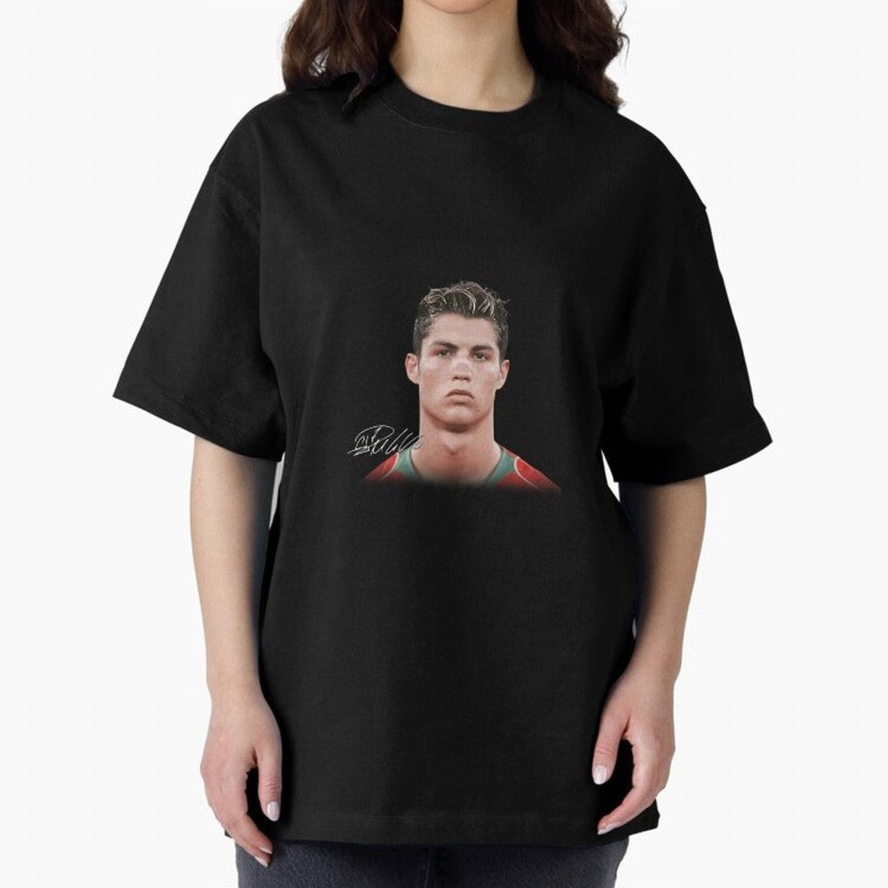 Cristiano Ronaldo Big Face Young Ronaldo Oversized T-Shirt Fuel FIFA World Cup 2026 for Fans of Neymar and Spain and Netherlands, Bringing Stadium Chants, National Pride, Trophy Dreams and Unforgettable Football Memories; Perfect for Fans,