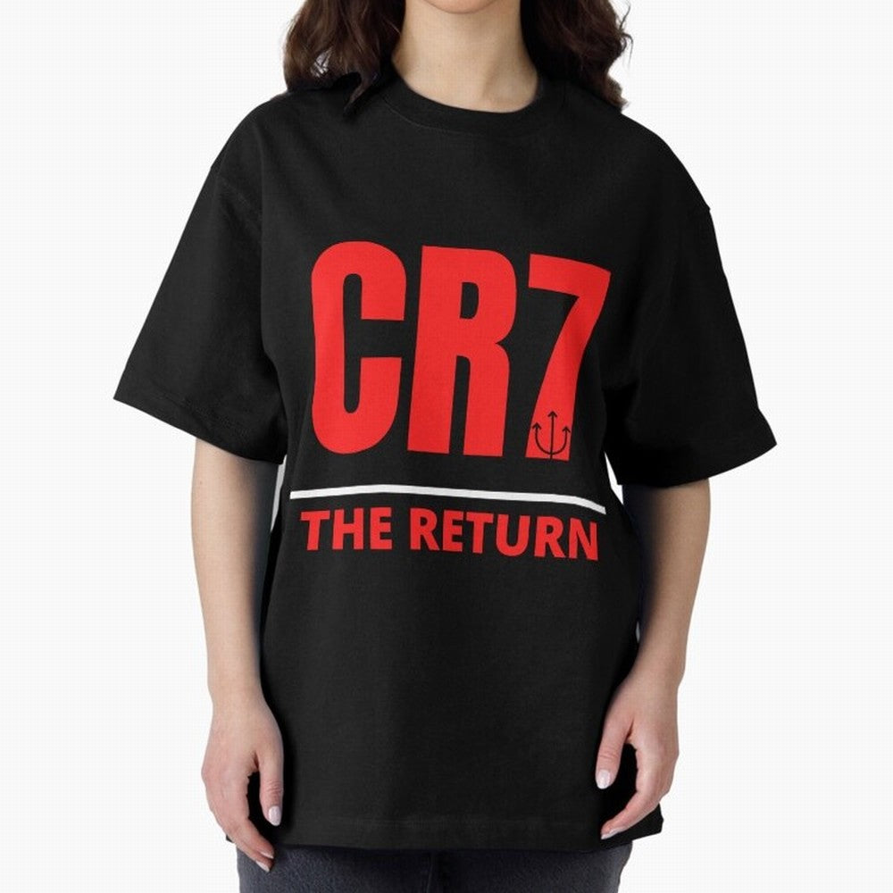 The Return of Cristiano Ronaldo to Manchester United - CR7 Oversized T-Shirt Honor Football Greatness during FIFA World Cup 2026 Group Stage for Fans of Messi, CR7 and Mbappe and Portugal, Bringing Vintage Soccer Flavor, Modern Football Stars,
