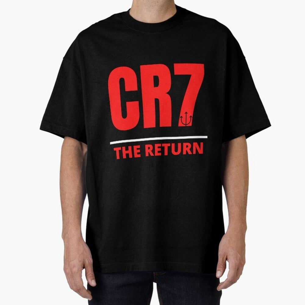 The Return of Cristiano Ronaldo to Manchester United - CR7 Oversized T-Shirt Honor Football Greatness during FIFA World Cup 2026 Group Stage for Fans of Messi, CR7 and Mbappe and Portugal, Bringing Vintage Soccer Flavor, Modern Football Stars,