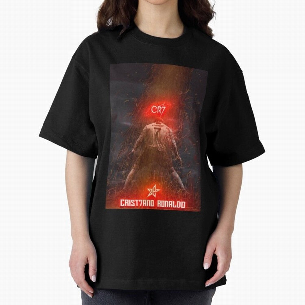 CR7 - CRISTIANO RONALDO Oversized T-Shirt Make Your Look Match Match Day Hype around FIFA World Cup 2026 Group Stage, CR7, England and Germany, Worldwide Fan Energy, Dramatic Goals, Stadium Lights and Championship Celebrations; Great for Watch