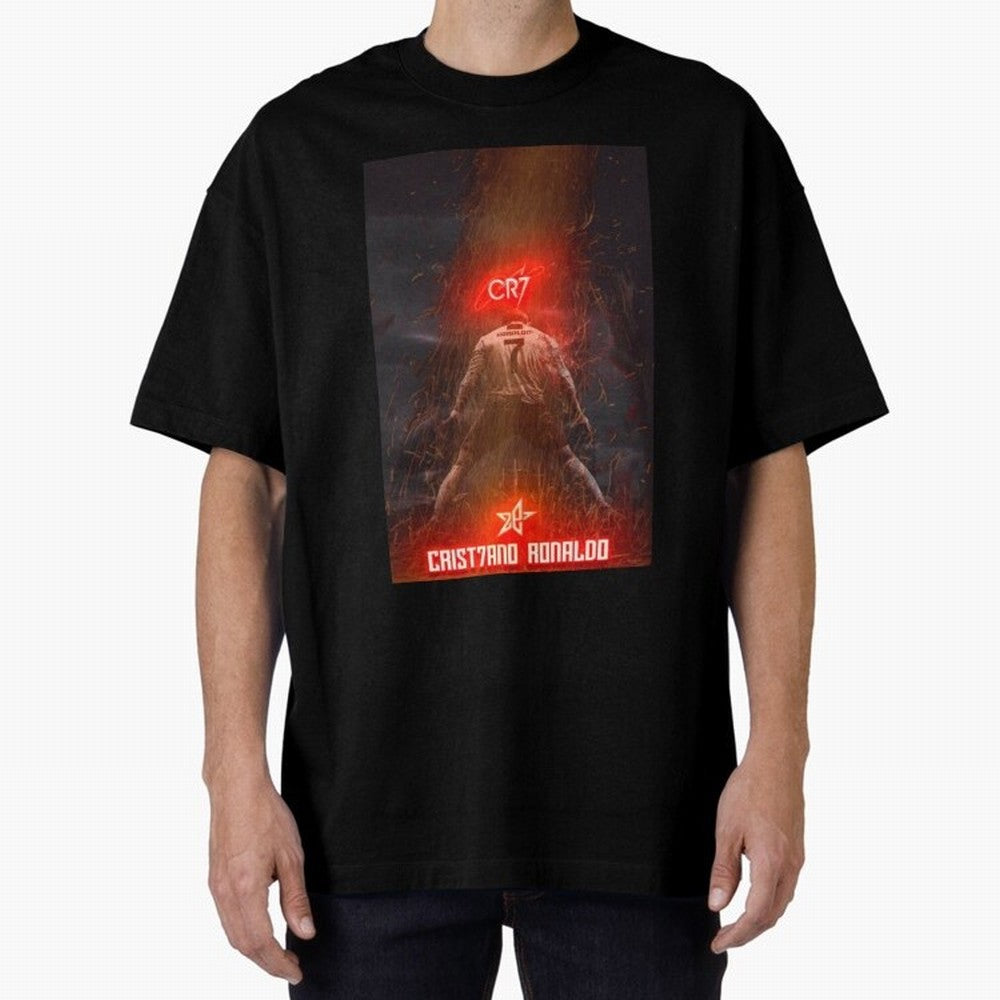 CR7 - CRISTIANO RONALDO Oversized T-Shirt Make Your Look Match Match Day Hype around FIFA World Cup 2026 Group Stage, CR7, England and Germany, Worldwide Fan Energy, Dramatic Goals, Stadium Lights and Championship Celebrations; Great for Watch