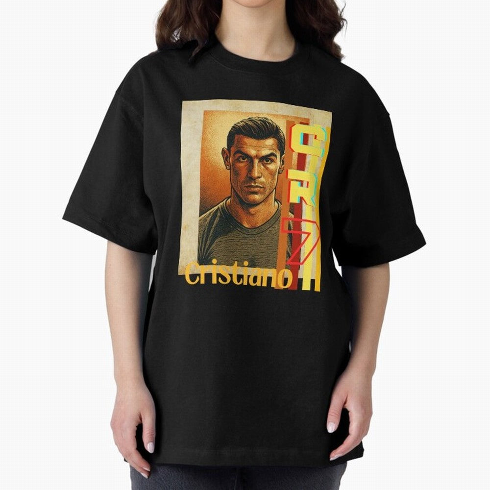 Cristiano Ronaldo Oversized T-Shirt Follow Every Goal of FIFA World Cup 2026 USA Canada Mexico for Fans of CR7 and England, France and Netherlands, Bringing Championship Spirit, Famous Goals, Roaring Crowds and International Football Unity; Ideal