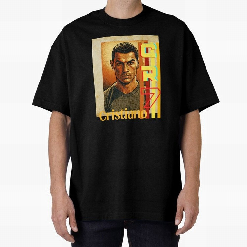 Cristiano Ronaldo Oversized T-Shirt Follow Every Goal of FIFA World Cup 2026 USA Canada Mexico for Fans of CR7 and England, France and Netherlands, Bringing Championship Spirit, Famous Goals, Roaring Crowds and International Football Unity; Ideal