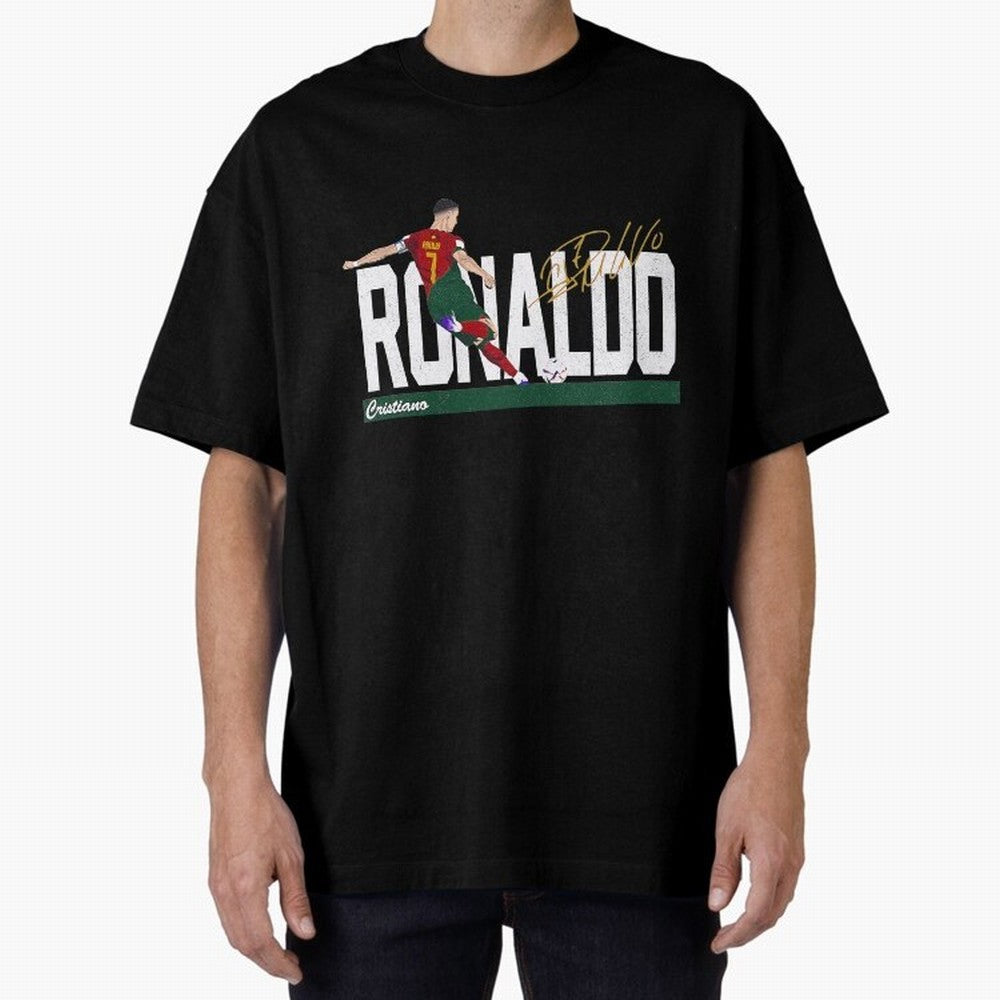Cristiano Ronaldo Portugal Jersey -Last World Cup 2 Vintage Style Oversized T-Shirt Celebrate Every Goal in FIFA World Cup 2026 for Fans of Neymar, Haaland and Cristiano Ronaldo and France, Bringing Stadium Memories, Football Loyalty, International