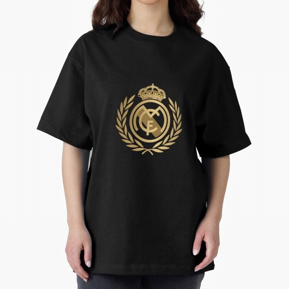 REAL MADRID GOLDEN Oversized T-Shirt Show Championship Spirit for FIFA World Cup 2026 for Fans of Cristiano Ronaldo, Haaland and CR7 and Argentina and Brazil, Bringing Soccer Culture, Superstar Moments, National Team Dreams and Competitive Fire;
