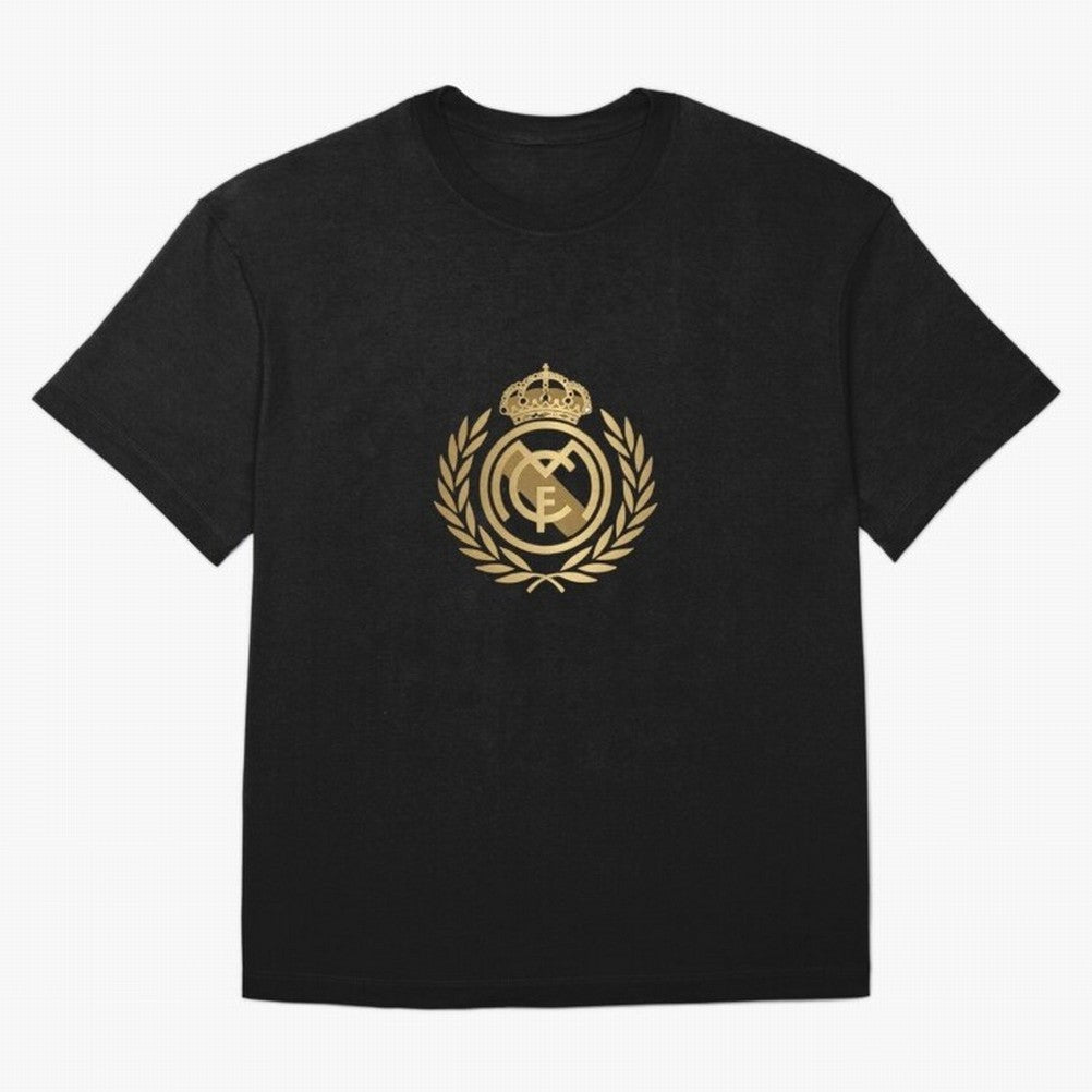 REAL MADRID GOLDEN Oversized T-Shirt Show Championship Spirit for FIFA World Cup 2026 for Fans of Cristiano Ronaldo, Haaland and CR7 and Argentina and Brazil, Bringing Soccer Culture, Superstar Moments, National Team Dreams and Competitive Fire;