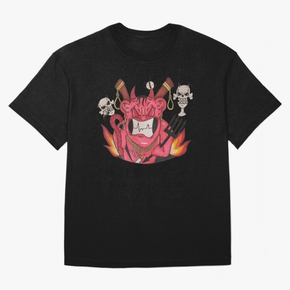 Devil Graffit Oversized T-Shirt Celebrate Rivalries and Pride in FIFA World Cup 2026 USA Canada Mexico Spirit, Connected to England, France and Netherlands, Mbappe, Football Passion, Legendary Performances, Festival Vibes and Supporter Community;