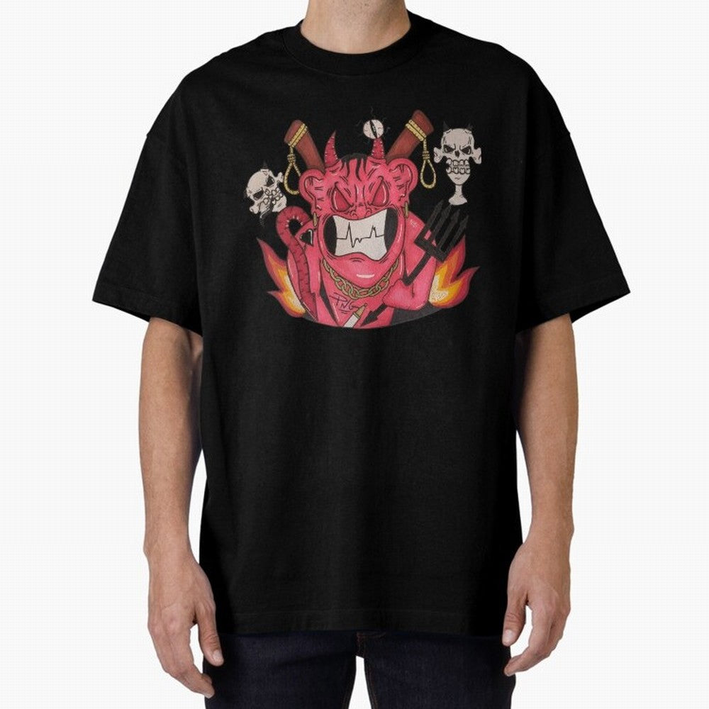 Devil Graffit Oversized T-Shirt Celebrate Rivalries and Pride in FIFA World Cup 2026 USA Canada Mexico Spirit, Connected to England, France and Netherlands, Mbappe, Football Passion, Legendary Performances, Festival Vibes and Supporter Community;