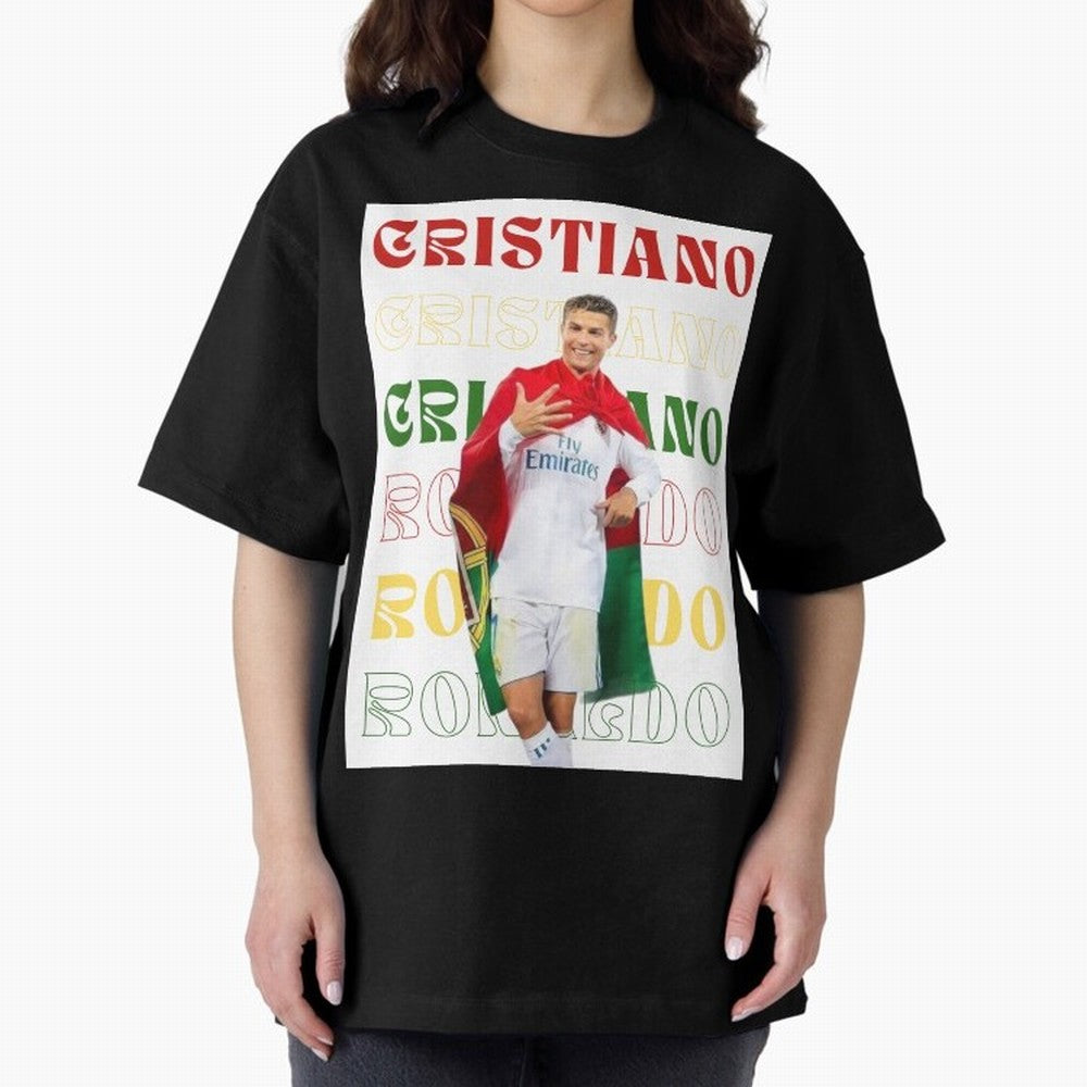 Cristiano Ronaldo designs Oversized T-Shirt Get Ready for the FIFA World Cup 2026 USA Canada Mexico Journey through Neymar Highlights, Argentina Pride, Supporter Pride, Iconic Celebrations, Legendary Names and Global Match Day Energy; Created for