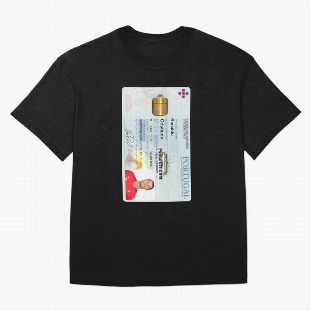Cristiano Ronaldo CARD ID Oversized T-Shirt Bring Stadium Energy to the FIFA World Cup 2026 Group Stage Journey through Messi and Cristiano Ronaldo Highlights, England, France and Netherlands Pride, Fan Favorite Moments, National Team Passion, Big