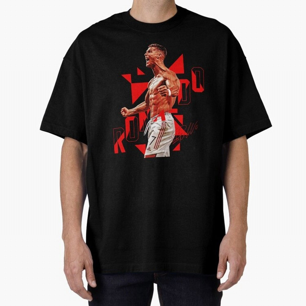 Cristiano Ronaldo Oversized T-Shirt Honor Football Greatness during FIFA World Cup 2026 for Fans of Messi and Cristiano Ronaldo and France and Portugal, Bringing Soccer Culture, Superstar Moments, National Team Dreams and Competitive Fire; Built