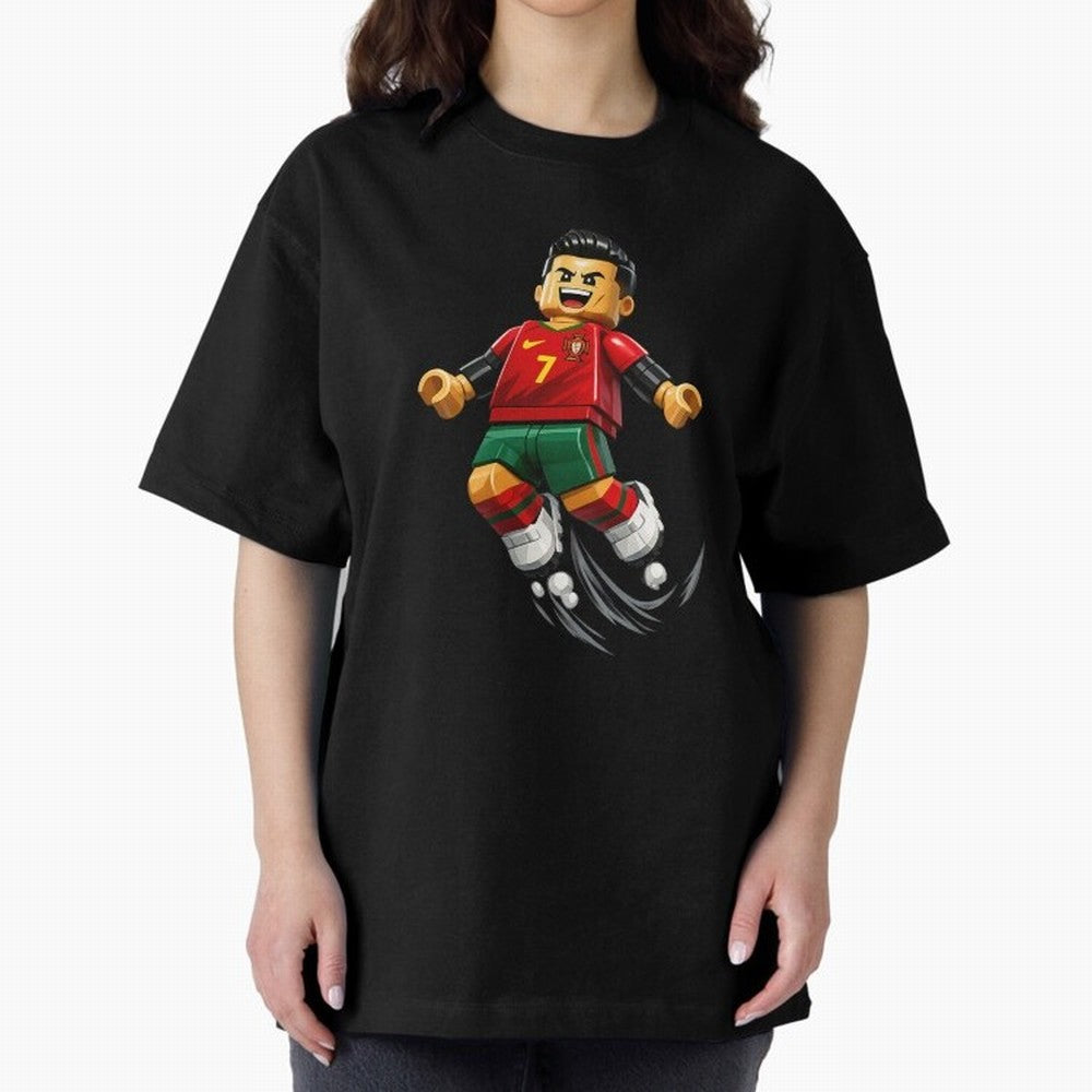 Cristiano Ronaldo. Siuuuuuu! Lego Mundial Oversized T-Shirt Support the Legends of FIFA World Cup 2026 Group Stage Spirit, Inspired by Portugal, Messi, CR7 and Mbappe, Classic Soccer Heritage, Championship Pressure, Fan Loyalty and International