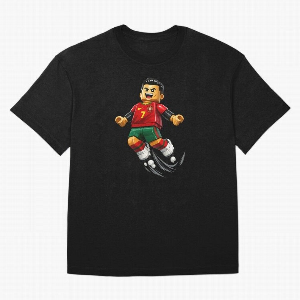 Cristiano Ronaldo. Siuuuuuu! Lego Mundial Oversized T-Shirt Support the Legends of FIFA World Cup 2026 Group Stage Spirit, Inspired by Portugal, Messi, CR7 and Mbappe, Classic Soccer Heritage, Championship Pressure, Fan Loyalty and International