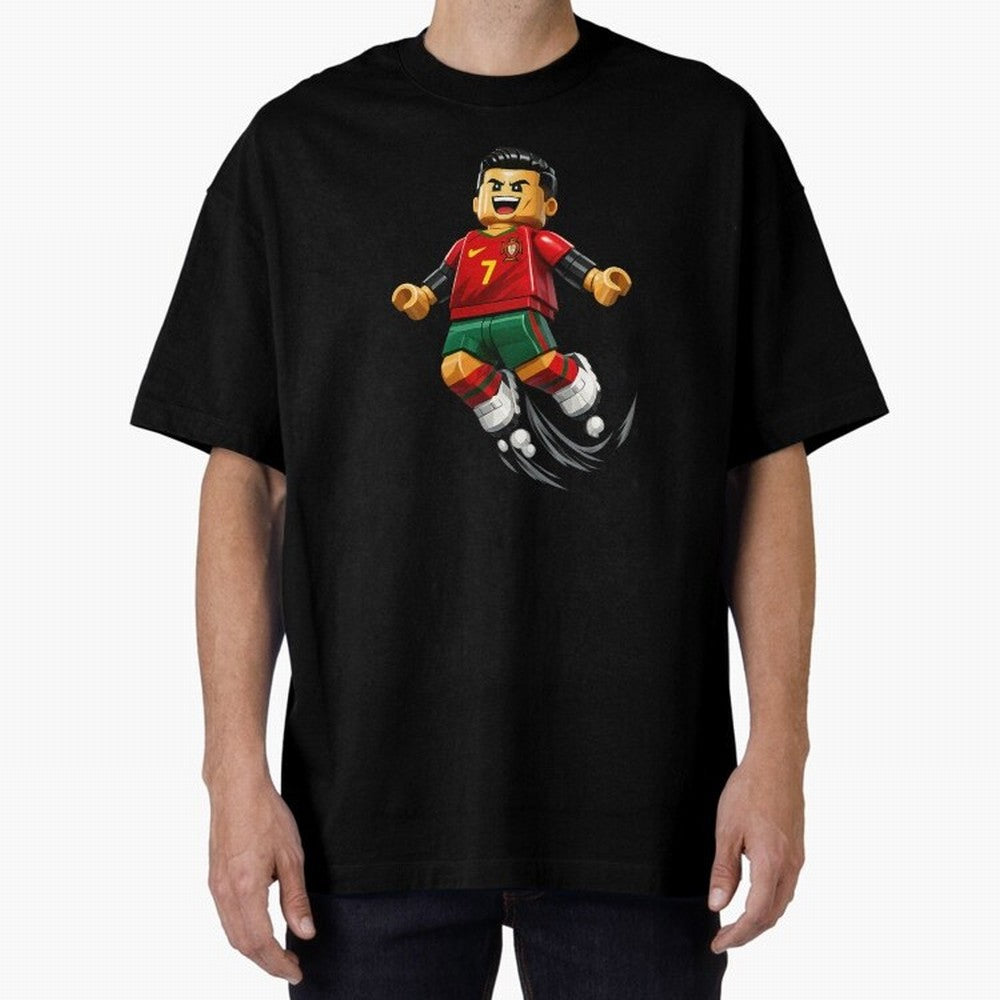 Cristiano Ronaldo. Siuuuuuu! Lego Mundial Oversized T-Shirt Support the Legends of FIFA World Cup 2026 Group Stage Spirit, Inspired by Portugal, Messi, CR7 and Mbappe, Classic Soccer Heritage, Championship Pressure, Fan Loyalty and International